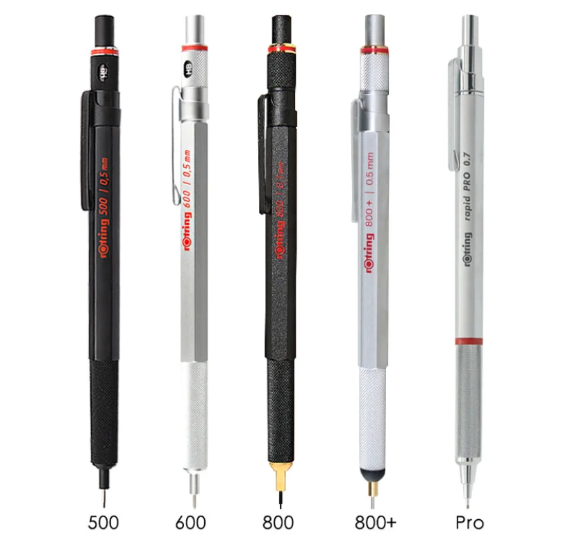 ROtring 500 Mechanical Pencil 0.5/0 Metal Grip Drafting Pencil for Architects Artists Drawing Sketching school Office Supplies