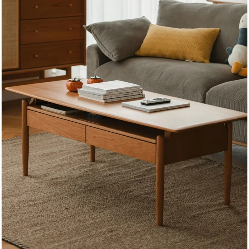 

Журнальный столик Wakaya, обеденный стол двойного назначения, многофункциональный и простой, из массива скандинавского дерева, для маленькой квартиры, гостиной, дома, Jap