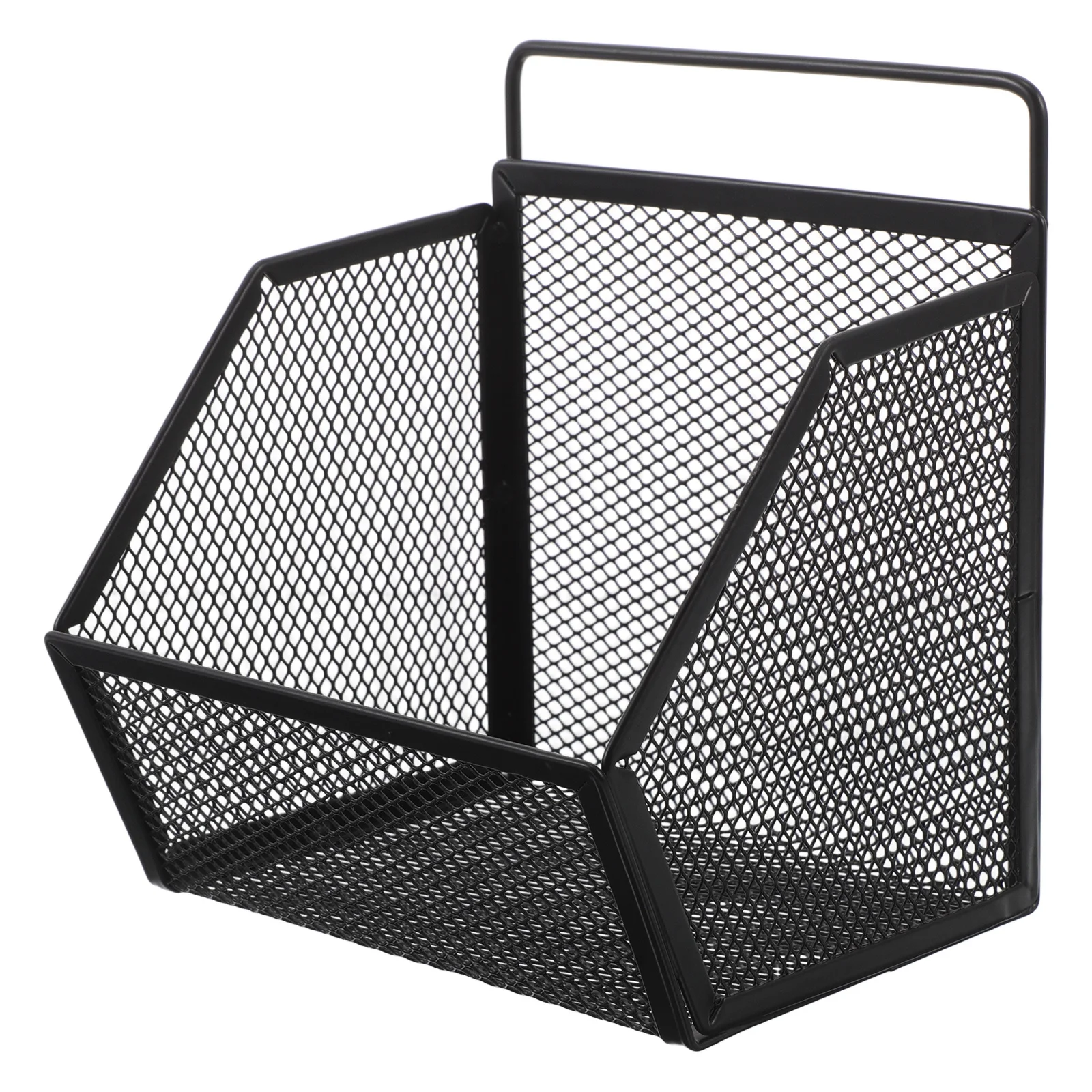 Hanging Wall File Holder Metal Mesh Organizer Slanted Opening Office Document Holder Magazine Rack Paper Storage