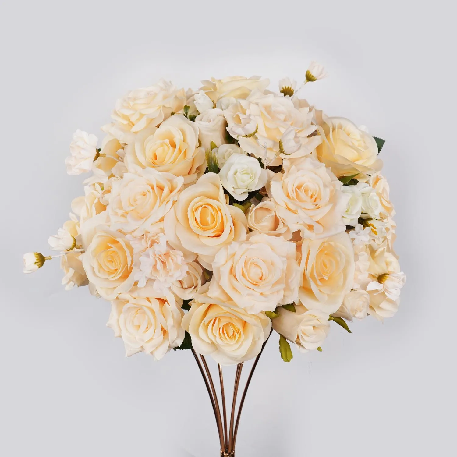 

Uflower Champagne Rose Wedding Table Centerpiece Floral Ball Decor Church Banquet Arrangement Road Lead Flower Event Stage Prop