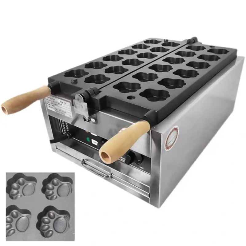 Commercial Ice Cream Taiyaki Machine with Cat Paw Shape Electric Taiyaki Machine Cat Paw Waffle Maker Machine