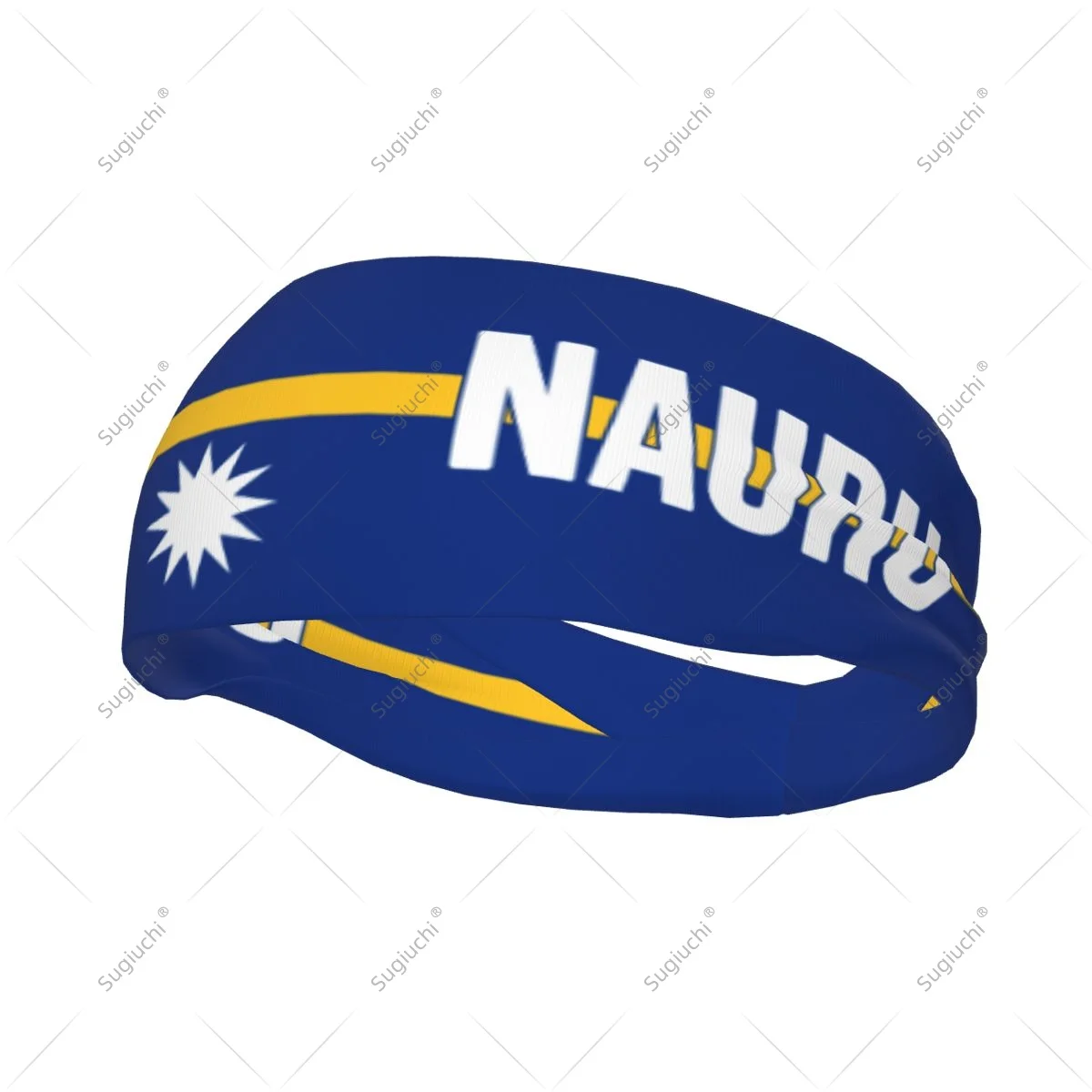 

Men Women Nauru Flag Elastic Wide Headbands For Yoga Fitness Tennis Running Gym Sports