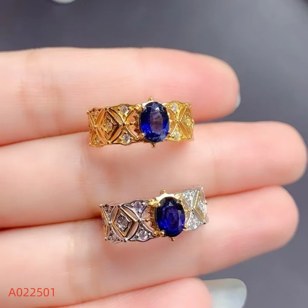 

KJJEAXCMY Fine Jewelry Natural Sri Lankan Sapphire Women's Ring S925 Pure Silver Exquisite Inlaid High Clarity Support Testing