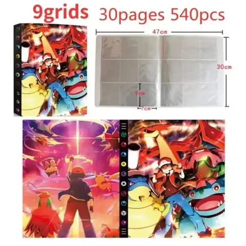 만화 9 포켓 540 카드 포켓몬 앨범 도서 애니메이션지도 게임 포켓몬 카드 피카추 컬렉션 카드 어린이 생일 선물