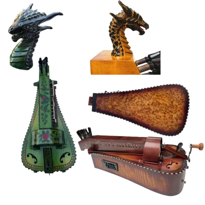 Hand Made 6 strings 24 keys Electric Hurdy Gurdy,bird's eye whole