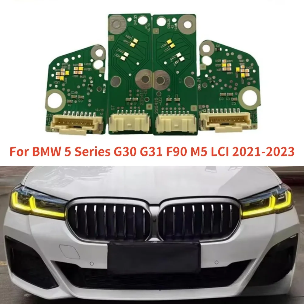 

Новая светодиодная плата дневных ходовых огней для BMW 5 серии G30 G31 F90 M5 LCI 530i 2021-2023, желтый, синий, красный, чипы модуля дневного света DRL
