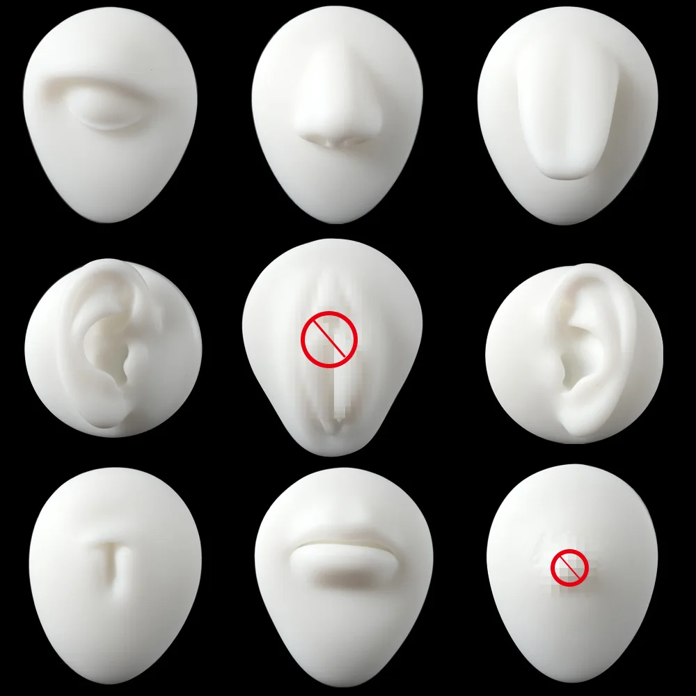 1Pcs Simulation 1:1 Soft Silicone Ear Nose Navel Nipple Model Practice Piercings Tools Jewelry Display Teaching Tool Accessories