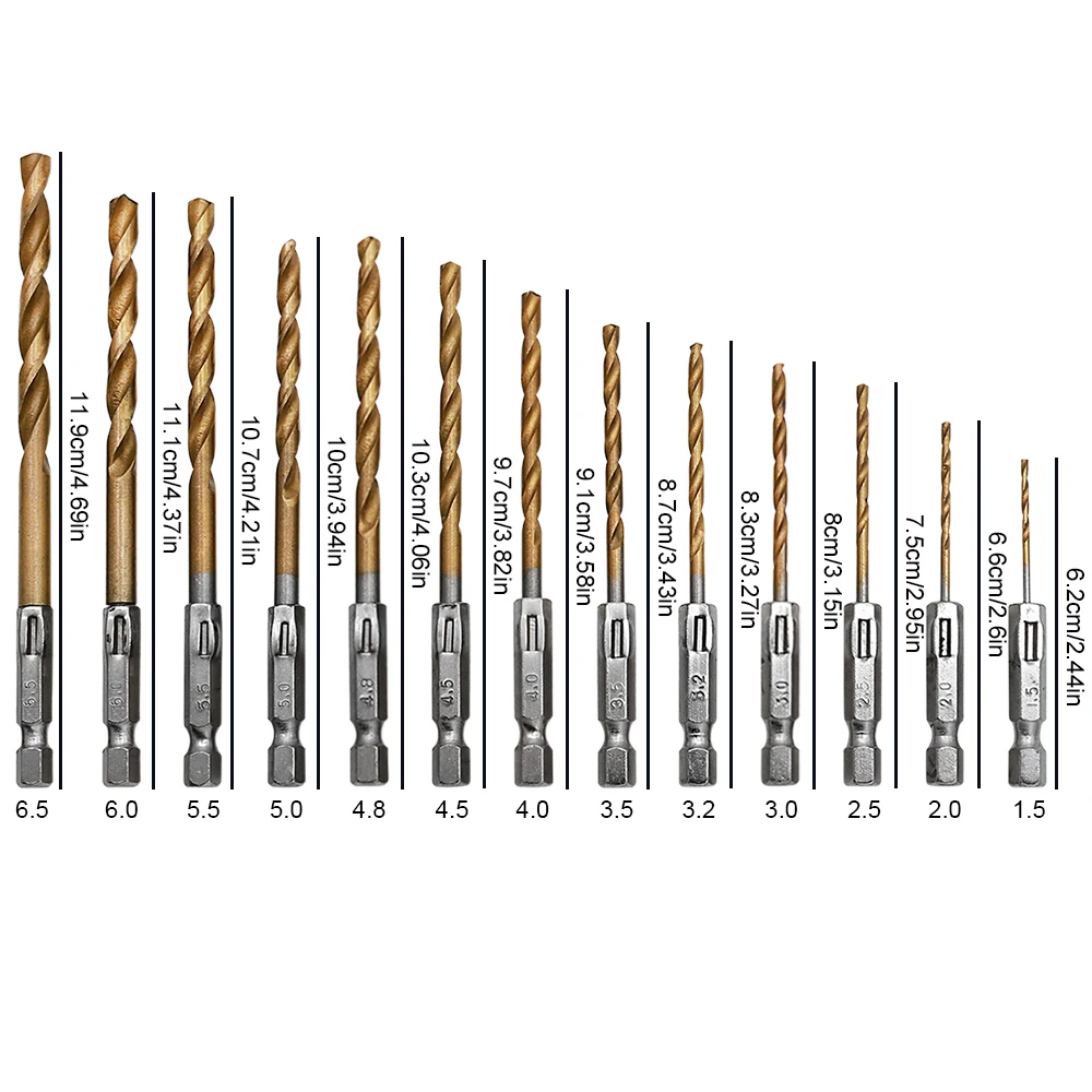 32pcs British system hexagonal handle Titanium plating drill bit electric drill screwdriver hole drilling air screwdriver tool