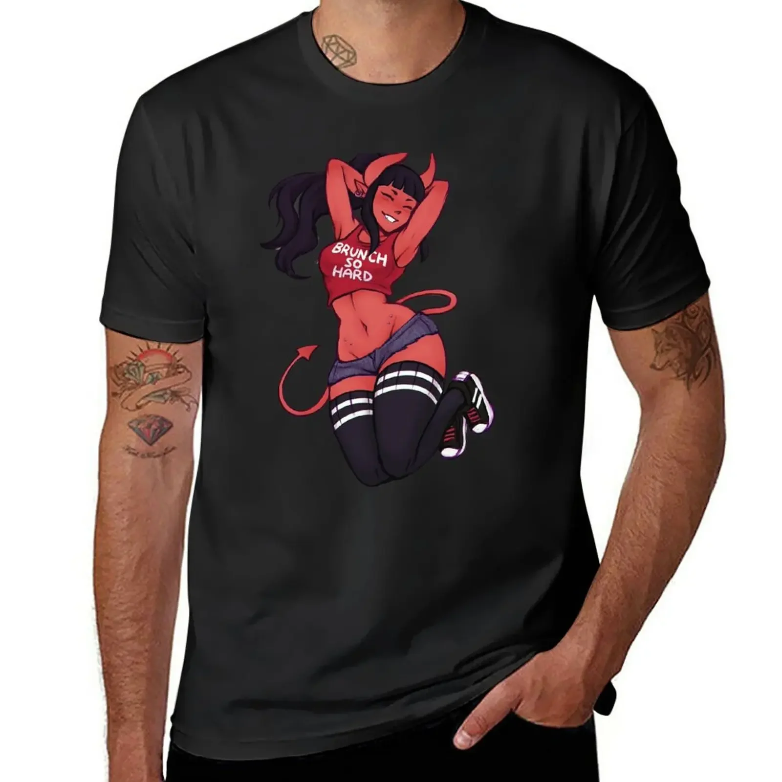 New Meru The Succubus Sport Sexy Girl T-Shirt black man new edition Men's Short Sleeve Outfits vintage mens designer clothes