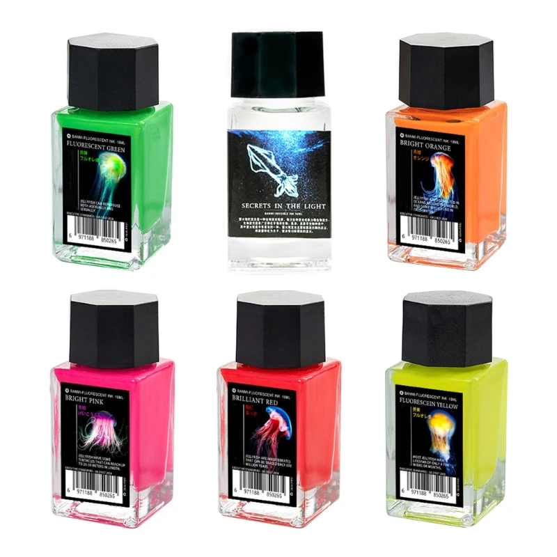 18ml Colorful Invisible with UV Light for Illustrations, Art Drawing, for Glass Dip Pen