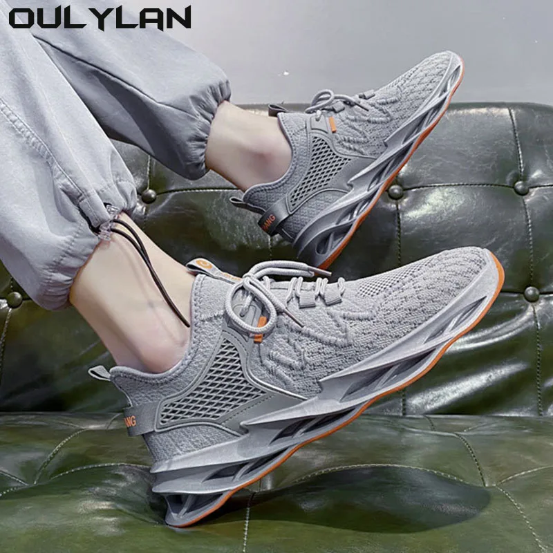 

Oulylan Fashionable Men's Casual Shoes All-Matching Sneakers Men's Shoes Flying Weaving Beathable Mesh Cloth Shoes