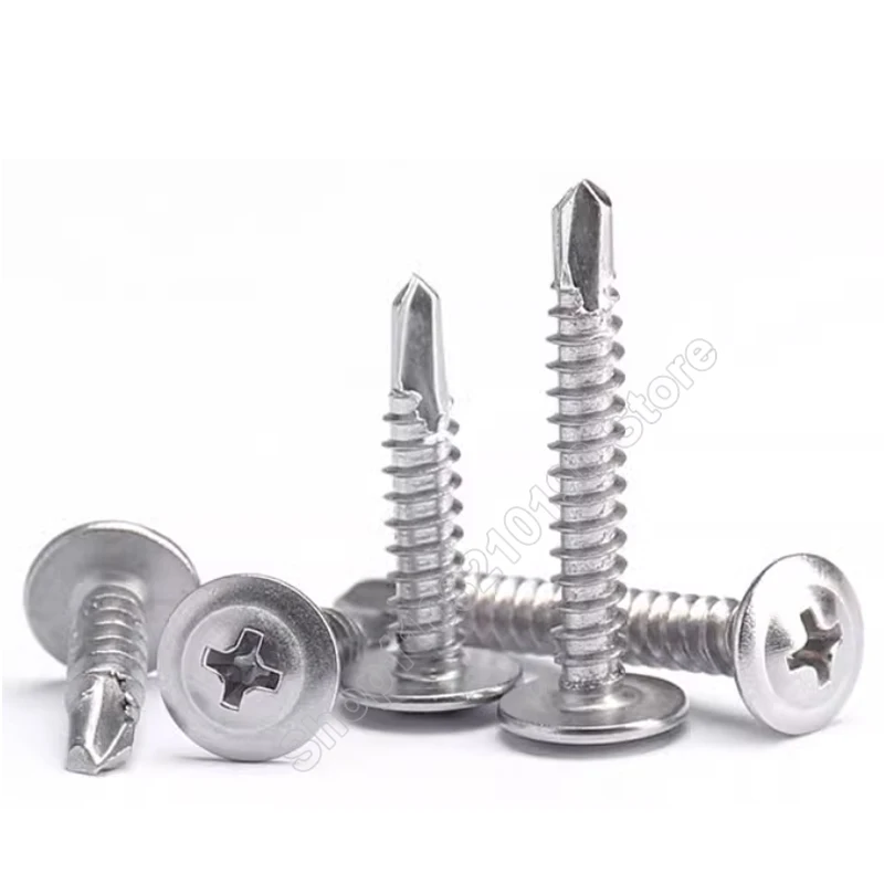 10-100pcs Phillips Washer head Head Self Drilling Screw M4.2 M4.8 410 Stainelss Steel Cross Hardiflex Screw for Sheet Metal Wood