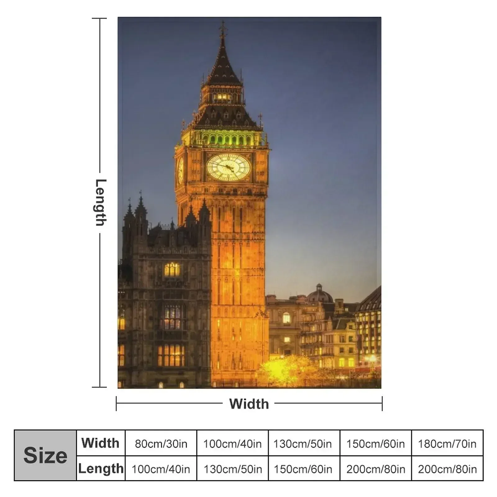 New Westminster and Big Ben Throw Blanket Bed linens Soft Blankets