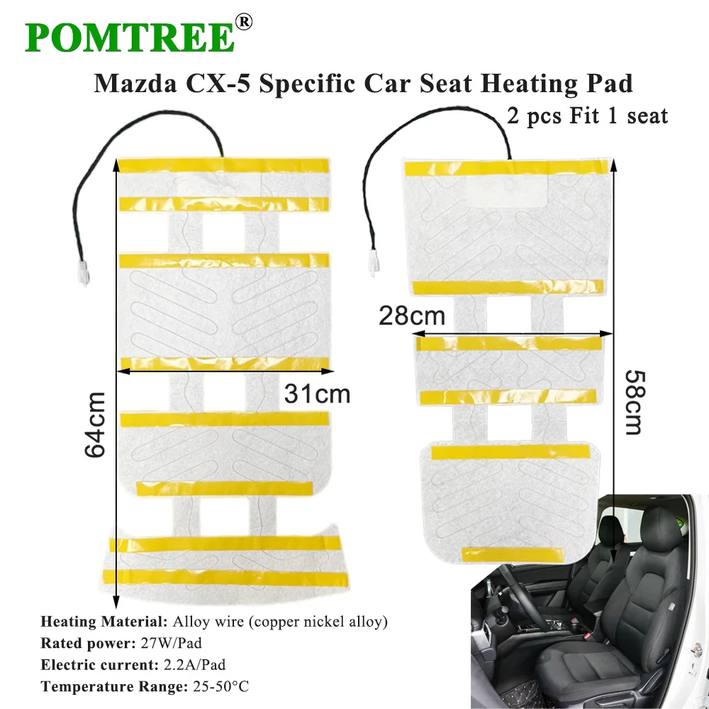 Built-in Car Seat Heating System Kit Fit Mazda CX-5 Seat Heating,Including CX-5 Seat Cover Set And Switch,Fit 2 Seats