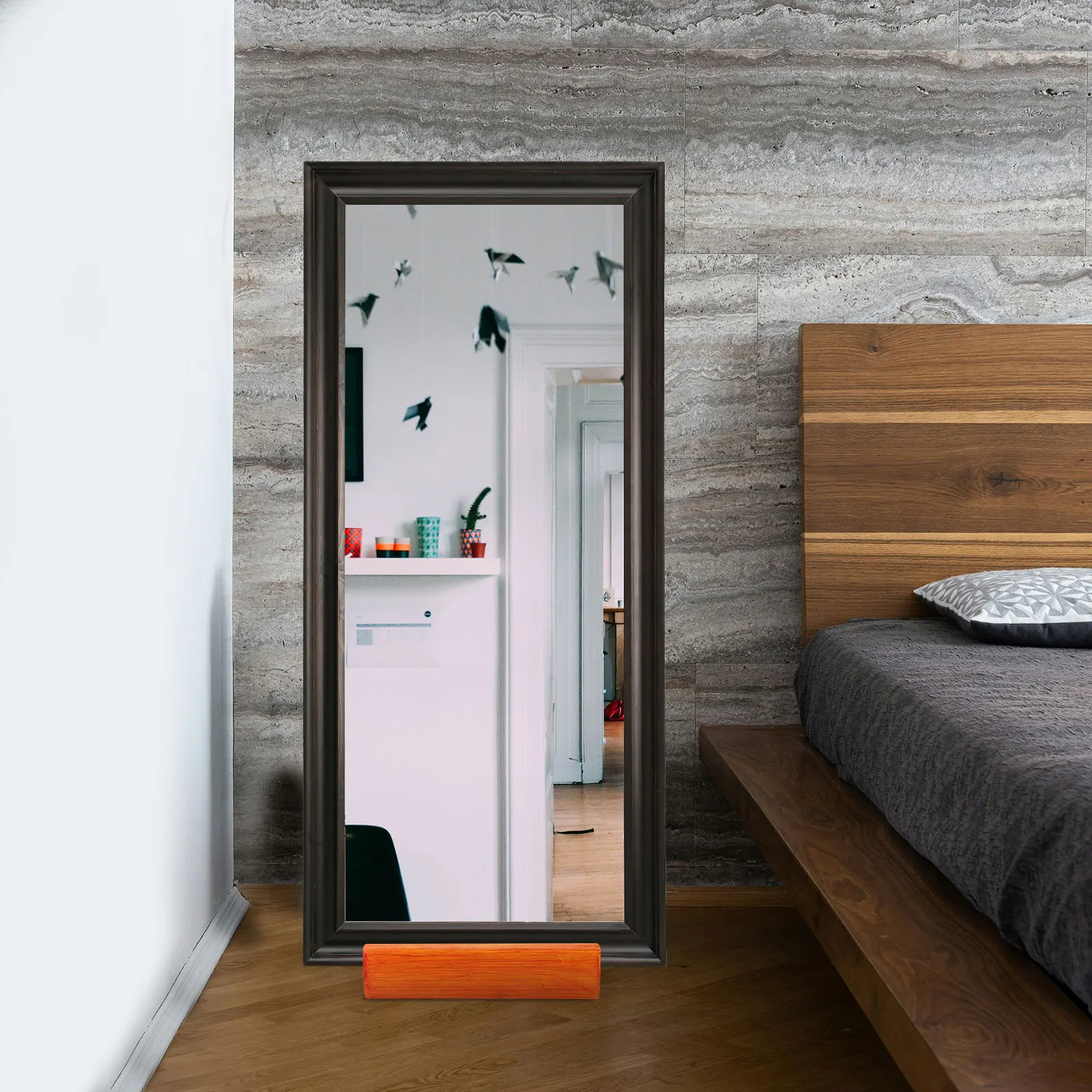 

Safe Full Length Mirror Stand Wooden Holder Base for Floor Mirror Support Multi-Use Display Support Wood Artwork Rack