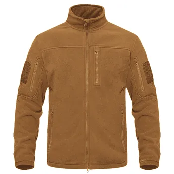 Autumn Winter Men's Fleece Jacket Outdoor Sports Tactical Coat Stand Collar Full Zip Warm Hiking Work Travel Jackets 2