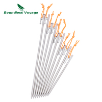 Boundless Voyage Titanium Alloy Tent Pegs Heavy Duty Nails Camping Stakes Hard Ground Pins 20cm 24cm 30cm 35cm 40cm Storage Bag