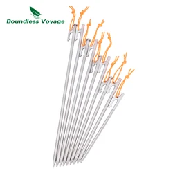 Boundless Voyage Titanium Alloy Tent Pegs Heavy Duty Nails Camping Stakes Hard Ground Pins 20cm 24cm 30cm 35cm 40cm Storage Bag