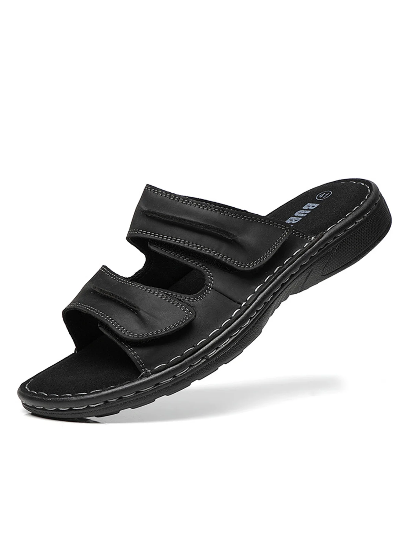 First-Layer Cowhide Men's Sports Sandals, Open-Toe Outdoor Non-Slip Sandals, Casual Men's Shoes, Outdoor Fashion Beach Shoes, Light and Comfortable, Can Be Worn by Men and Women, Suitable for Outdoor Hiking, Travel, Wo