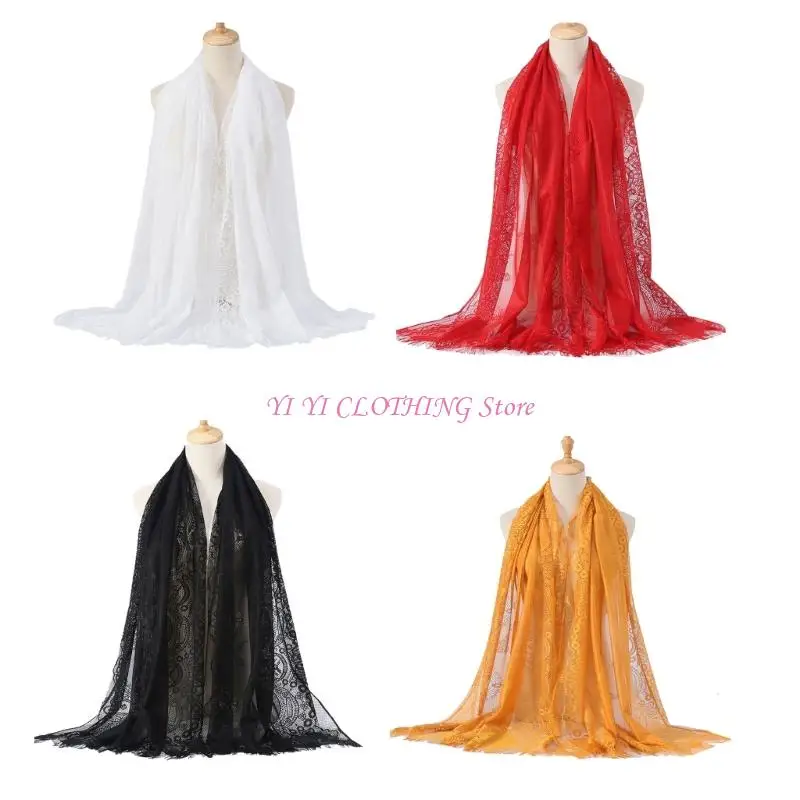 

N5KF Fashion Evening Dress Cover Up Shawl with Lace Flower Wedding Bride Decoration