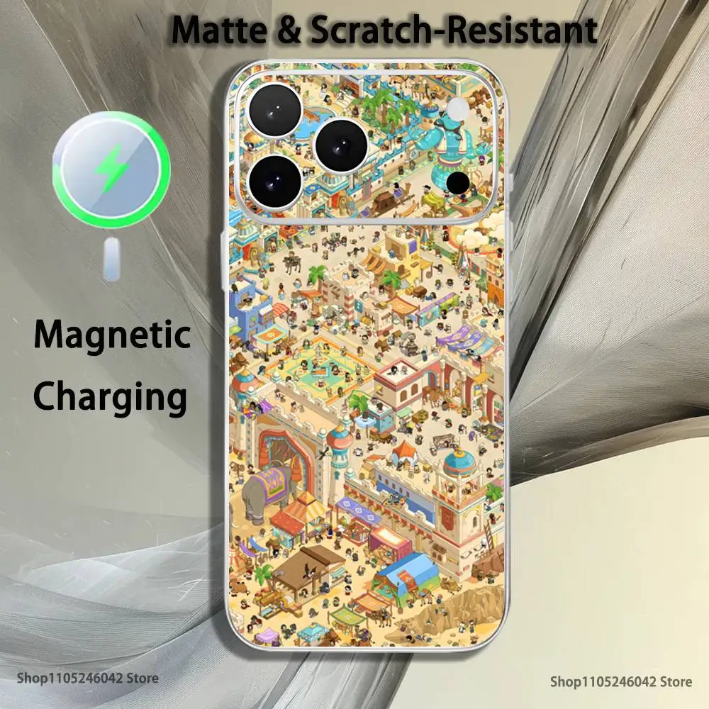 Game Wheres W-WallyS Waldo Book Transparent White Phone Case For iPhone 17,16,15,14,13,12,11,Pro,Max Magnetic Wireless Charging