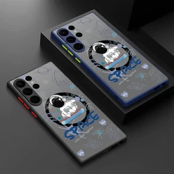 Magnetic Space Astronaut Case For Samsung Galaxy S24 Ultra S22 S23 Ultra S21 FE Coque Luxury Matte Clear Back Hard Cover Fundas