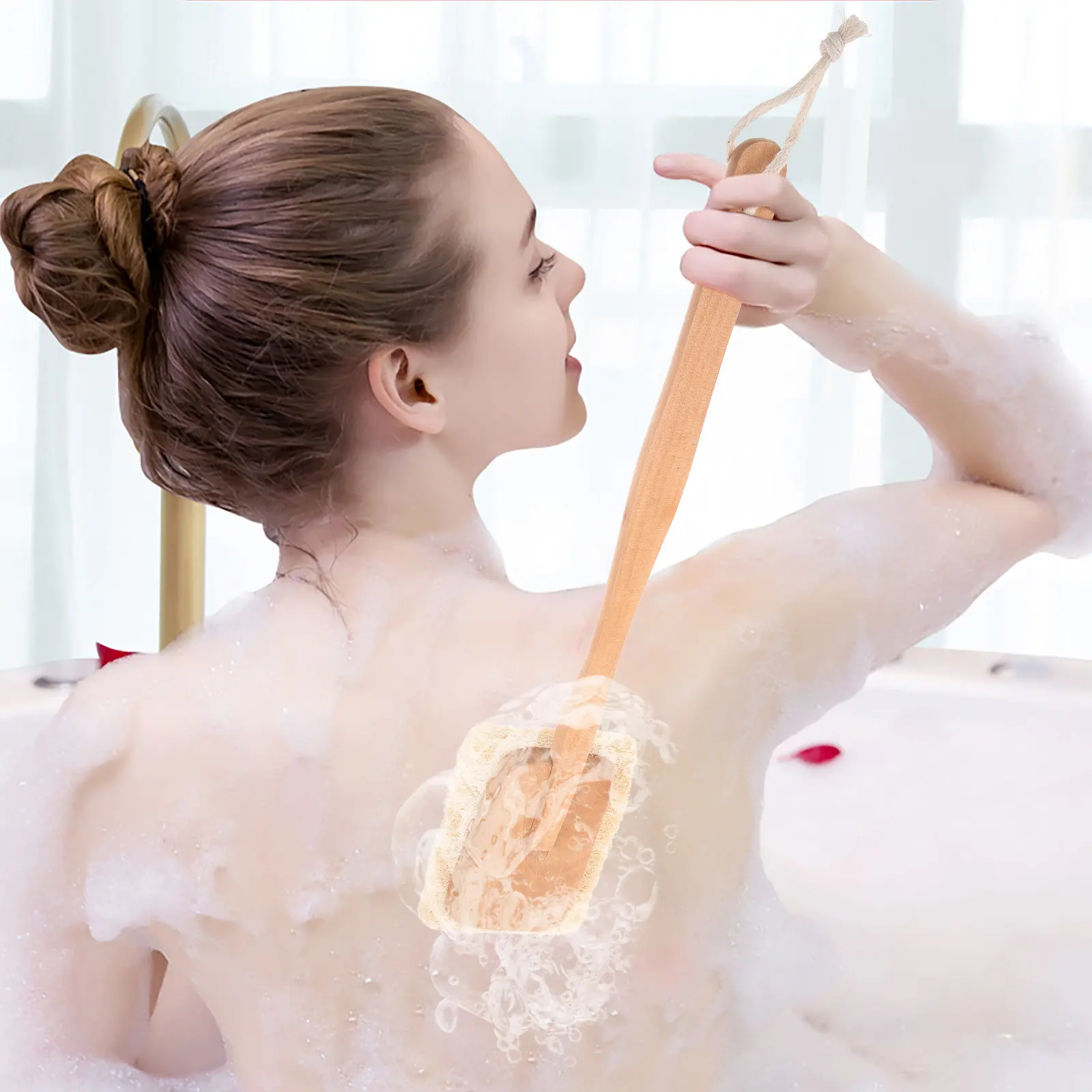 Long Handle Back Massage Brush Body Exfoliating Shower Bath Brush Dead Skin Remover Circulation Stimulator Softening