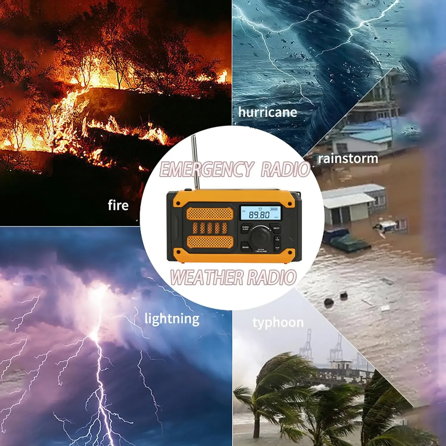 CENTRALINTEL Radio di emergenza solare portatile AM FM NOAA meteo Radio manovella SOS esterno Radio 2000mAH caricatore del telefono cellulare