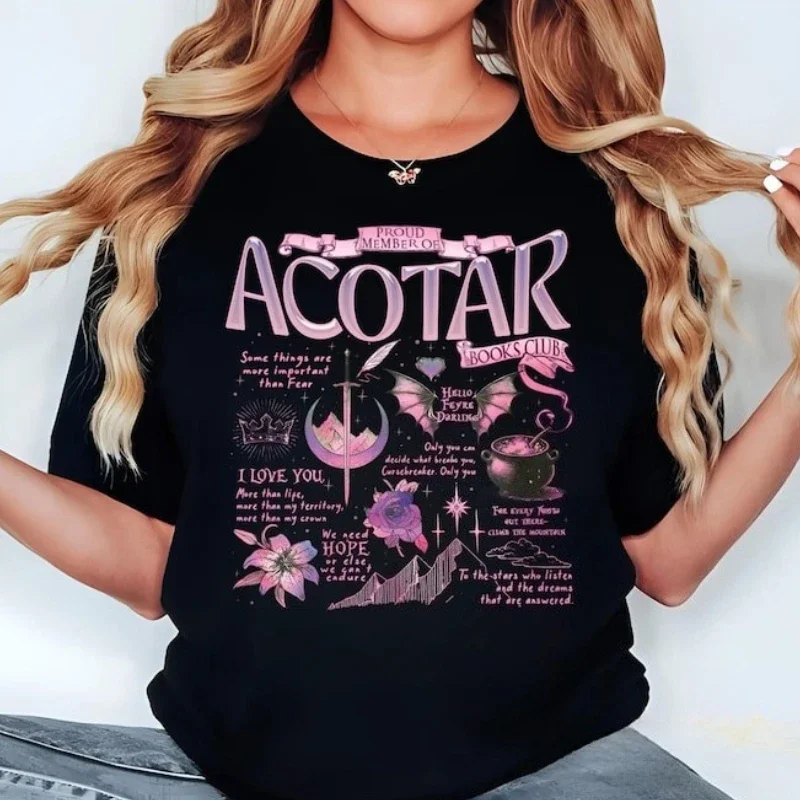 ACOTAR Book Club Shirt Proud Member of The Acotar Shirts Night Court Gift Velaris Valkyrie Tees Women Clothes Kawaii Clothes Top