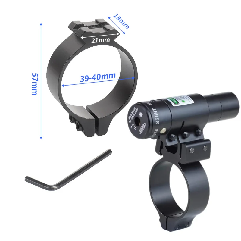 Acessórios para Armas de Brinquedo, Suporte de Anel de Cano de 40mm com Trilho de 20mm para Montagem de Telescópio, Mira Laser, Mira Red Dot e Lanterna
