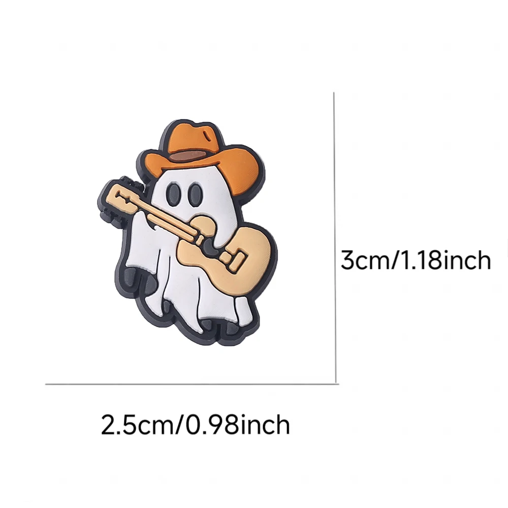 Hot Sales 9pcs Cartoon Halloween Cute Ghost Series PVC Shoe Accessories DIY Detachable Wristbands Shoe Decorations Gifts