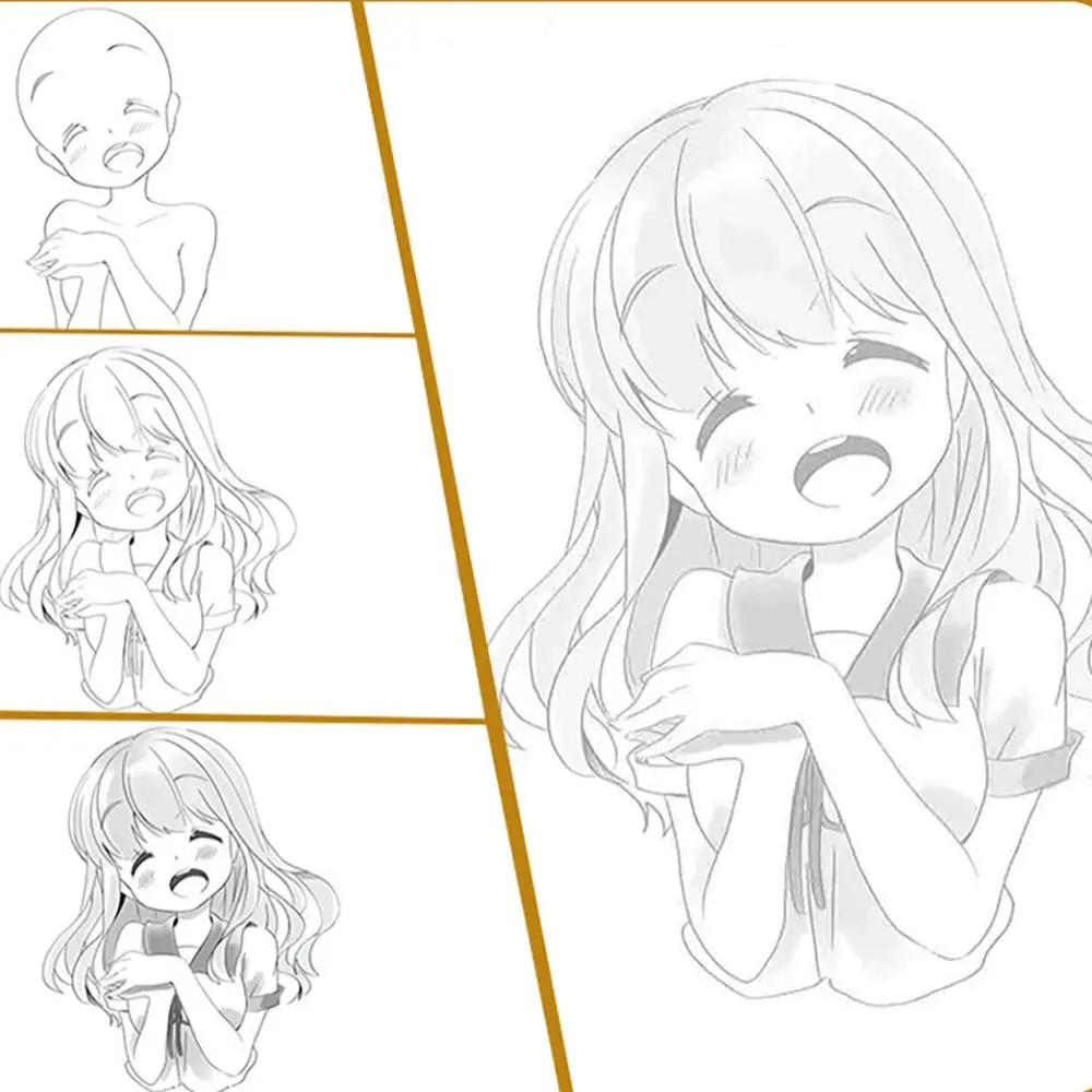 كتاب مانغا ورقي جديد مرسوم يدويًا، نسخة Q، وصف تمرين، كتاب تمرينات، كتاب الرسم