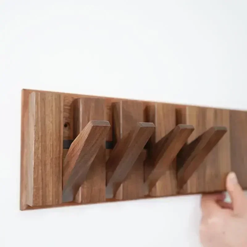 Coat Racks Wall Hanging Entry Door No Punching Solid Wood Clothes Organizer Creative Keyboard Art