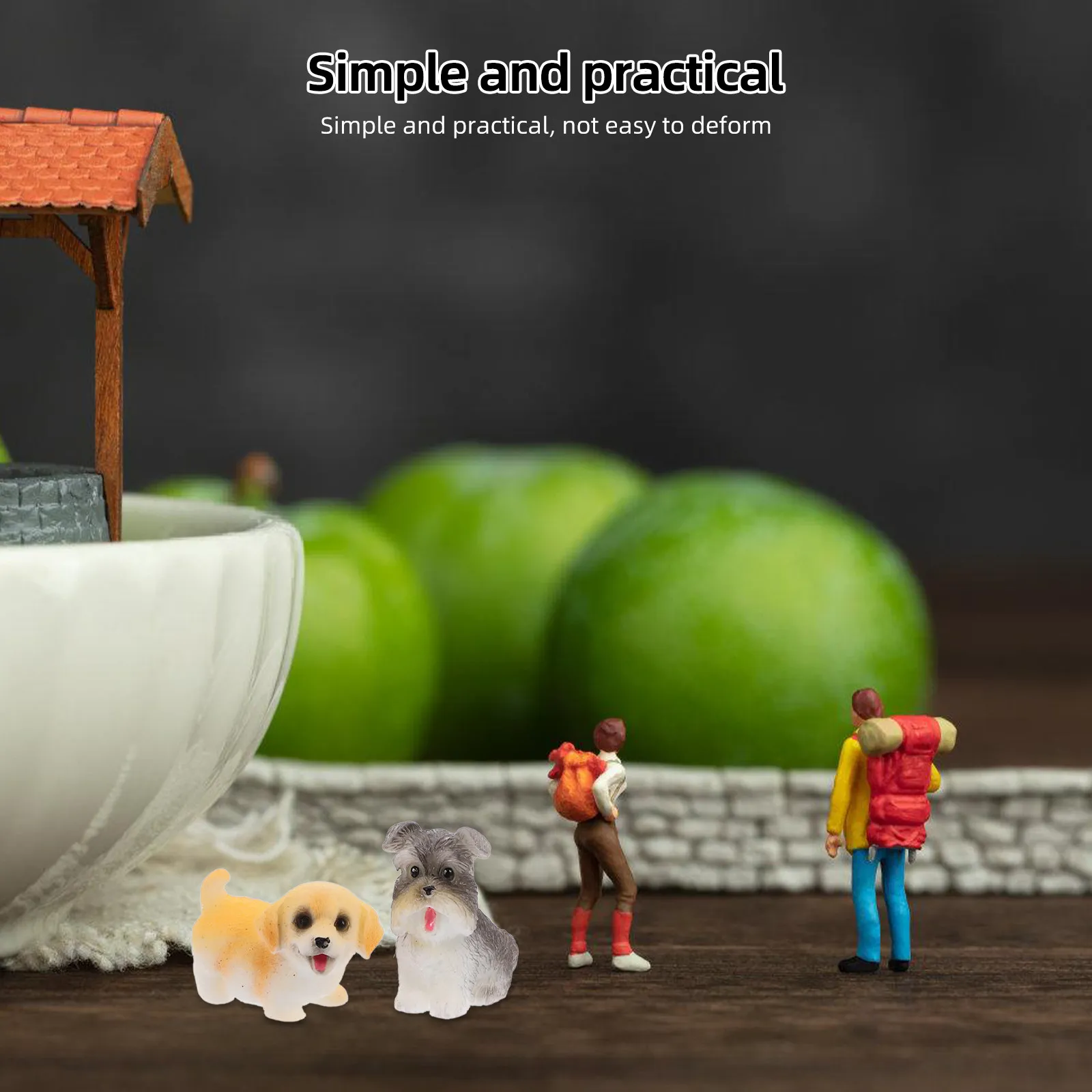 8Pcs Mini Resin Dog Ornaments Adorable Vivid Puppy Figures Fade-Resistant for Miniature Garden Dollhouse Desktop Micro Landscape