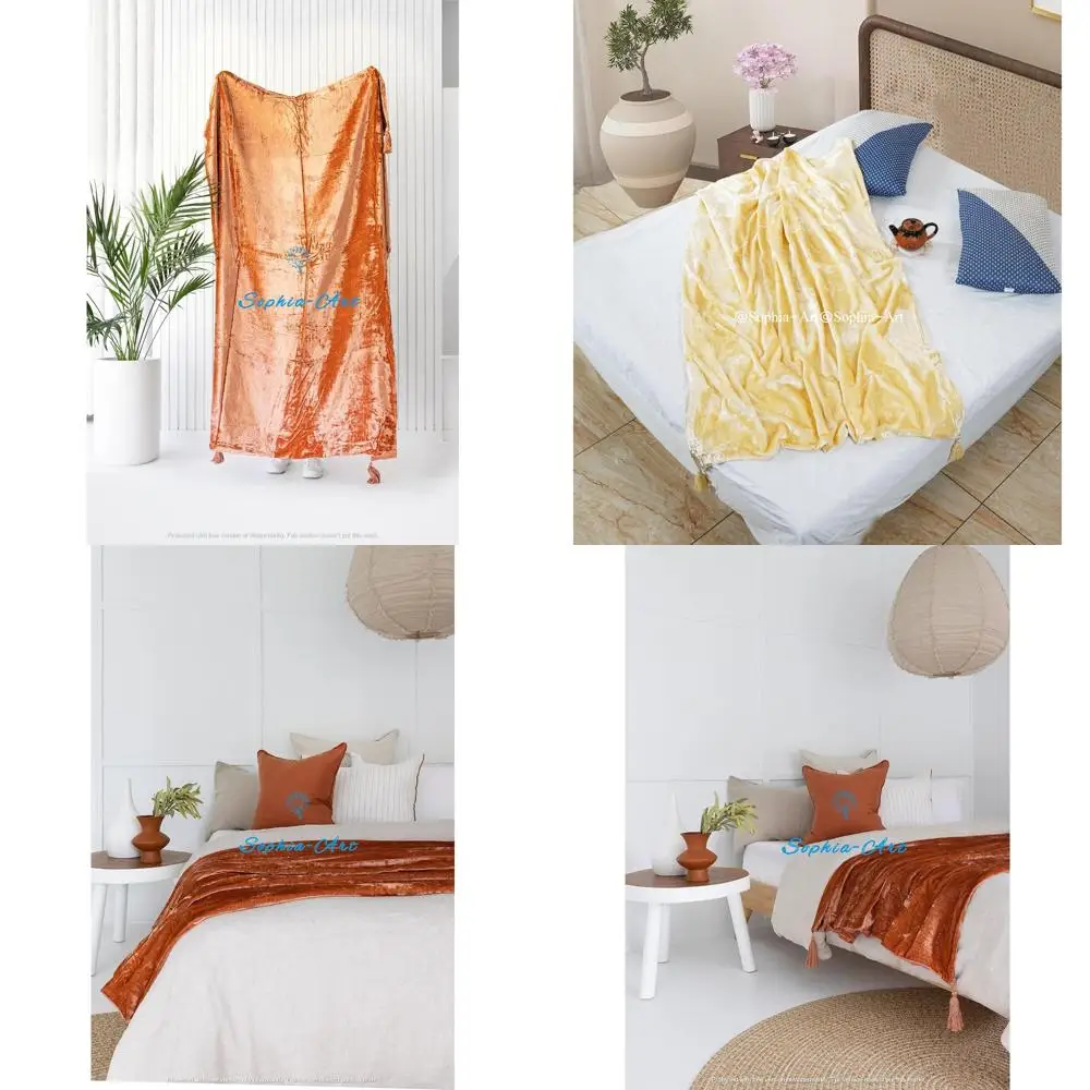 

Роскошное бархатное одеяло с кисточками — уютный плюшевый диван-кровать, теплые пледы в стиле бохо для удобного обнимания домашних животных