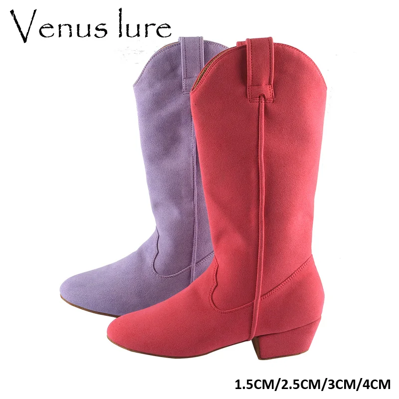 Venus lure Customized Winter Tall/Mid Boots Suede Microfiber Urban Heel Ladies Line Summer Boots Dance Soft Sole Dancing Shoes