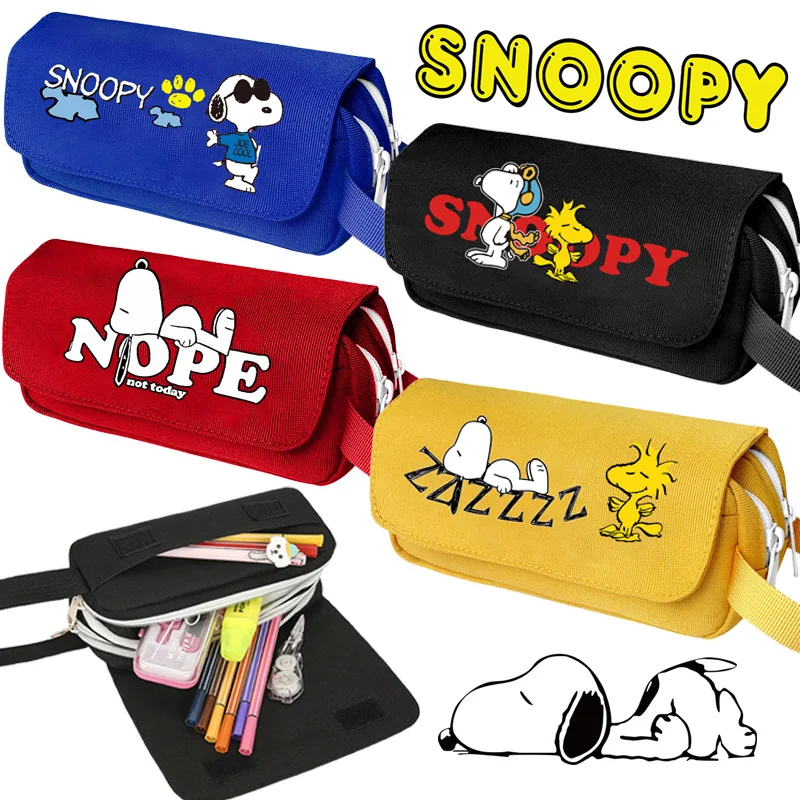 Snoopys Pencil Case Cartoon Dog Student Stationery Box Large Capacity Boy Girls Pen Pouch Cute School Supplies Birthday Gift