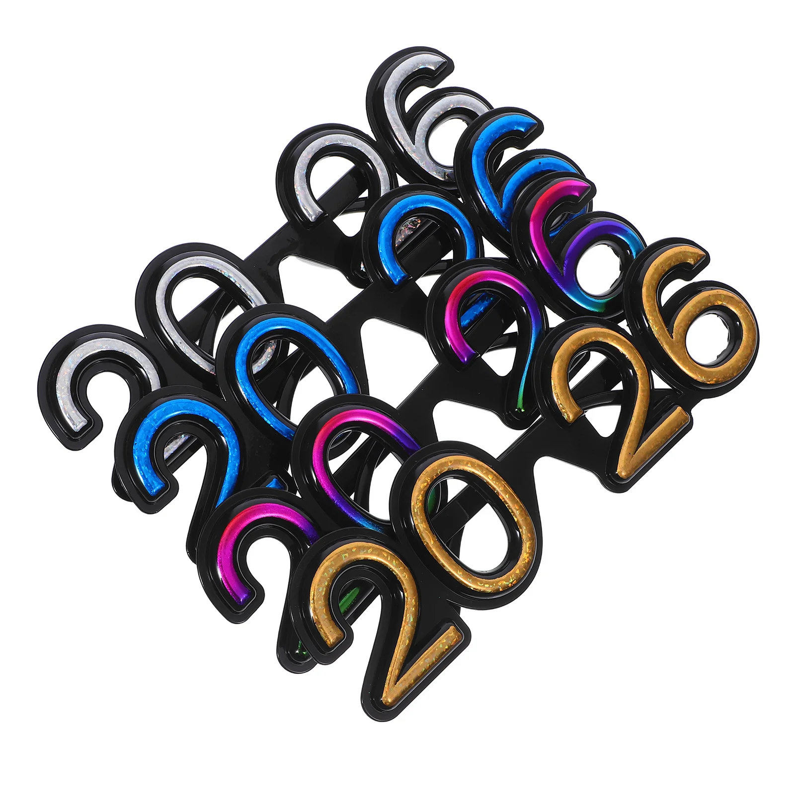 

4Pcs 2026 Eyeglasses New Year's Eve Party Glasses Glitter Funny Sunglasses New Year Photo Booth Props Party Glasses