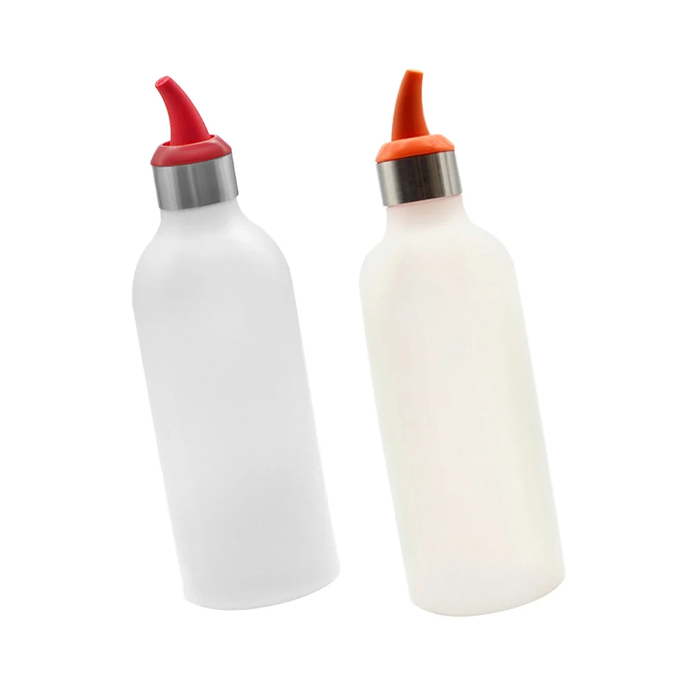 

2pcs Silicone Squeeze Jam Bottles Tomato Sauce Dispensers BBQ Accessories for Salad Dressing Mustard (Mixed Colors)