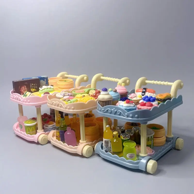 ミニチュアダイニングカー,ドールハウス,シミュレーション玩具,マイクロフード,デザート,女の子へのギフト,1:12