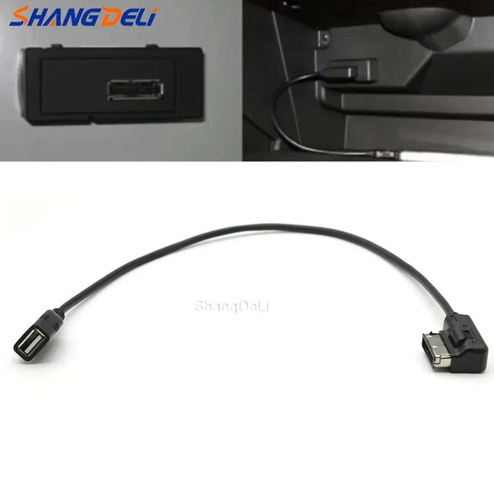 1PC Car USB AUX Cable Music MDI MMI AMI to USB Female Interface Adapter Data Wire For VW MK5 For AUDI A3 A4 A5 A6 A8 Q5