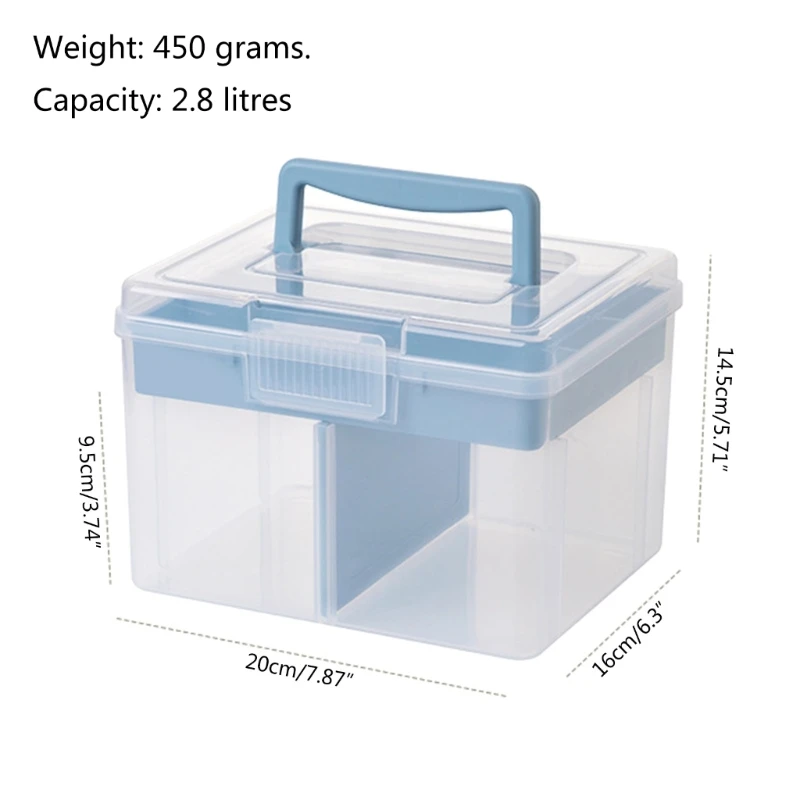 Adjustable Storage Containers with Carry Handle Transparent Containers Dropship