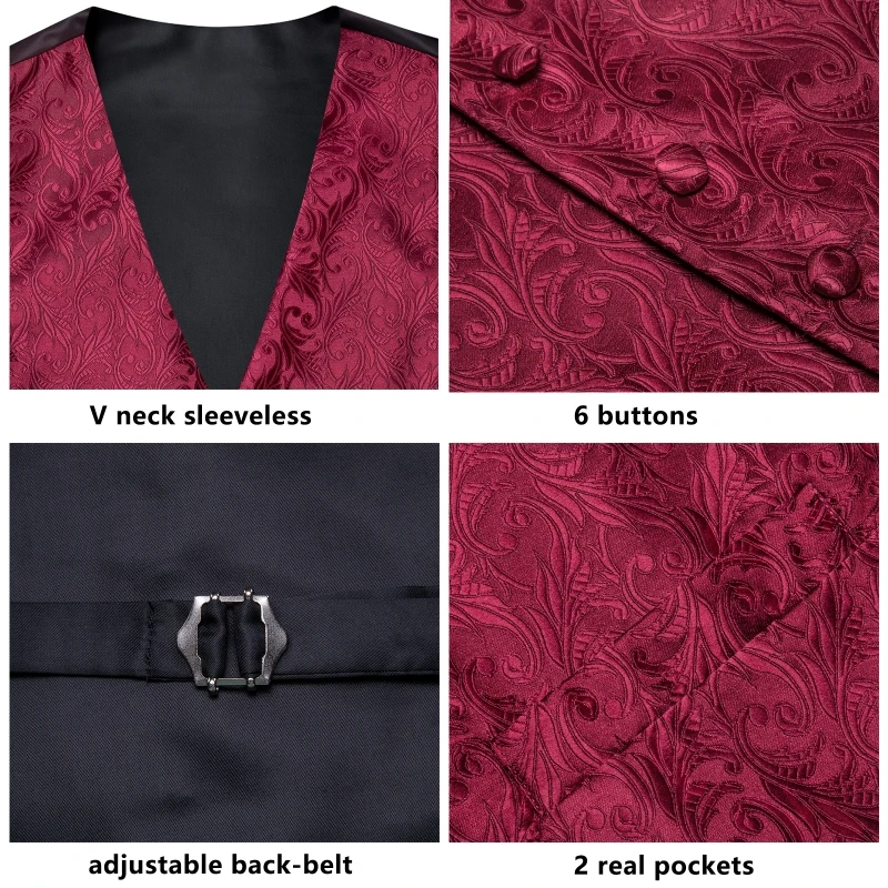 VerveRow Men Burgundy Floral J - đánh giá và giá Men Formal Wear With Tie