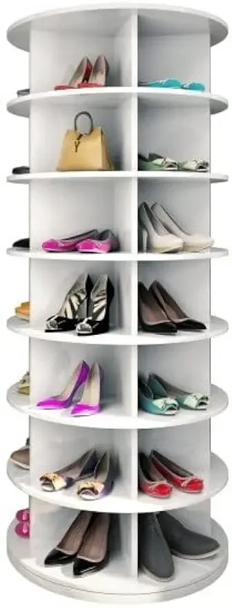 Rotating shoe rack 360° original, Spinning shoe rack, original 7-tier hold over 35 pairs of shoes, Rotating shoe rack tower