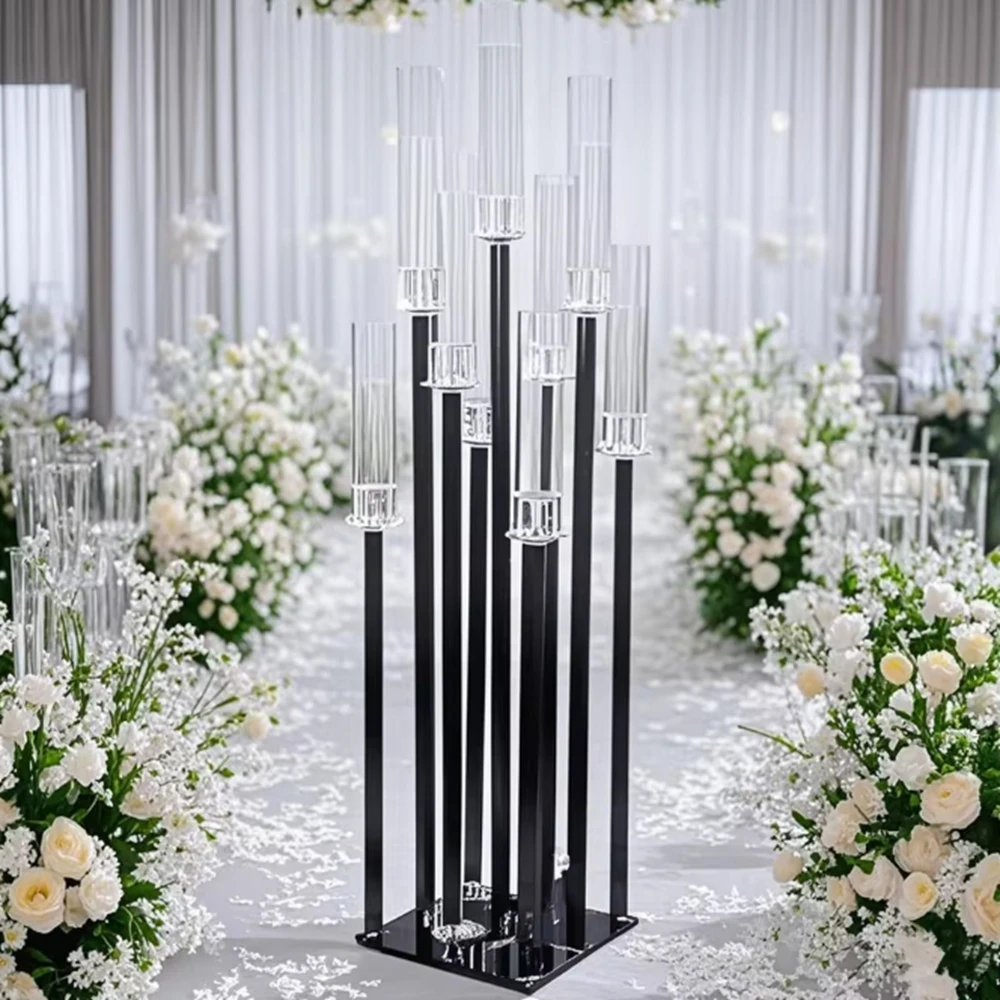 

5pcs/10pcs)Wedding Decoration Event Stage Candle Stand Gold/black/white/sliver Metal Candle Wall table top Backdrop for Wedding
