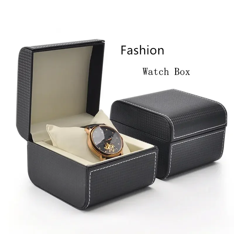 Top leather watch box black color luxury brand Men's Watch Gift Box fashion ladies personality watch storage box a075