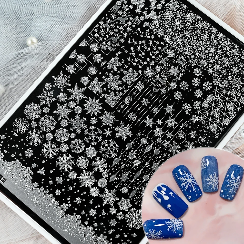 

1pc 15*10cm Snowflake Nail Stamping Plate Christmas Santa Claus Bow Mix Pattern Stainless Steel Manicure Stencil Nail Stamp Tool