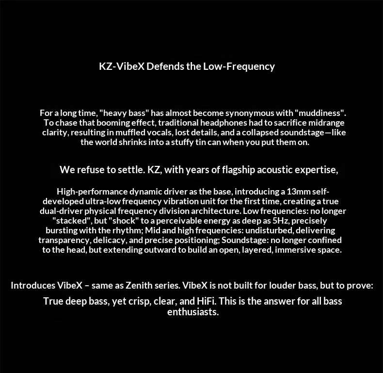 KZ Vibe X HIFI In-Ear-Monitor-Kopfhörer, 13-mm-Treiber, tiefer Bass, kabelgebundene IEM-Ohrhörer, Geräuschisolierung für Musik und Gaming. – Detail 1