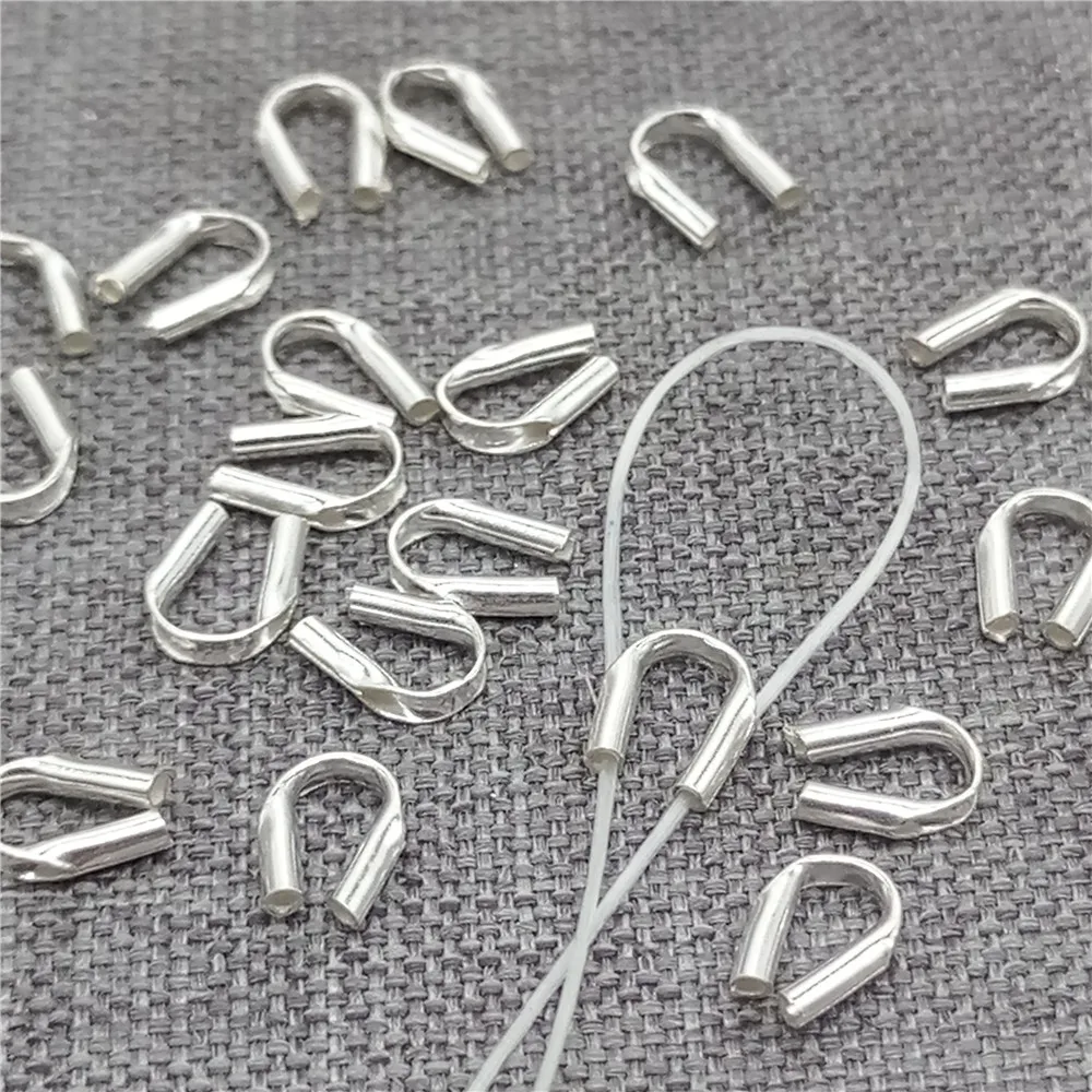 30pcs of 925 Sterling Silver Cable Thimble for Jewelry Making Wire Savers Guardian Protector