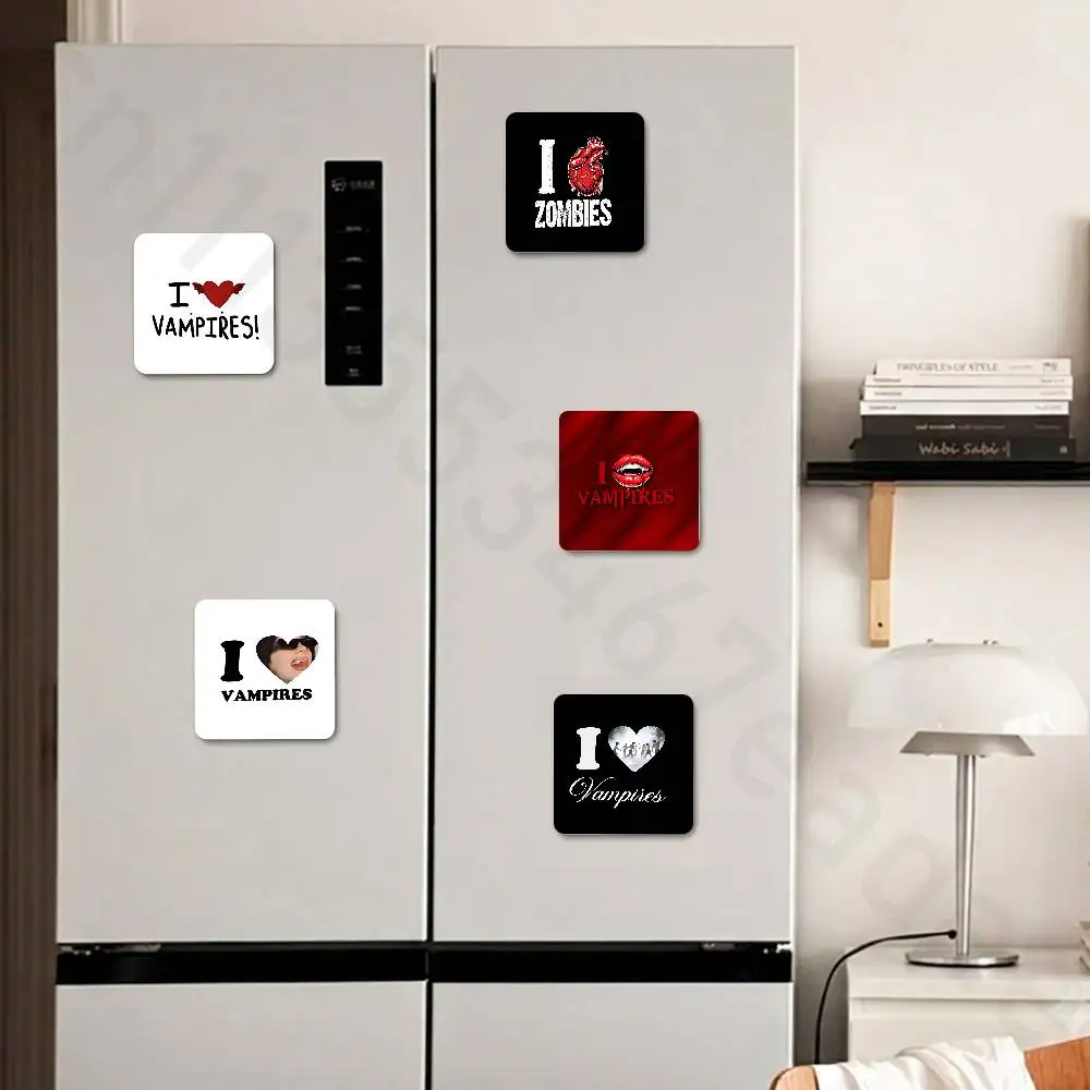 I Heart Vampires Zombies Fridge Magnets Magnetic Refrigerator Memorial Gifts For Kitchen Office Locker Travel Home Deco